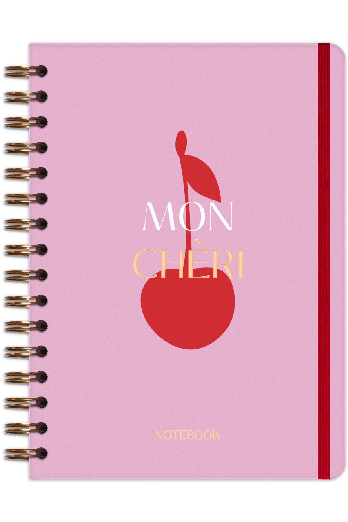 Matt Notebook-A5 15X21 cm Spiral Elastic Dotted Undated Notepad Cherry 5