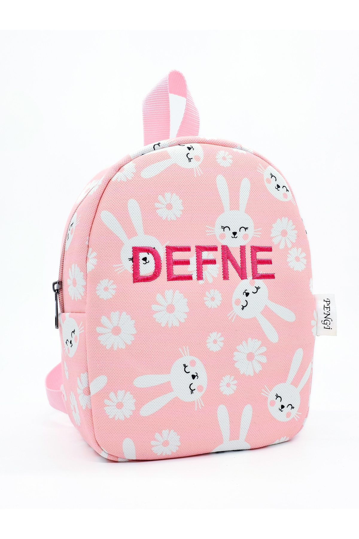 PENGİ  [ İSTEDİĞİNİZ İSMİ YAZIYORUZ ] Sevimli Tavşanlar 0-8 Yaş Çocuk Sırt Çantası, Anaokulu-kreş Çantası - Görsel 4
