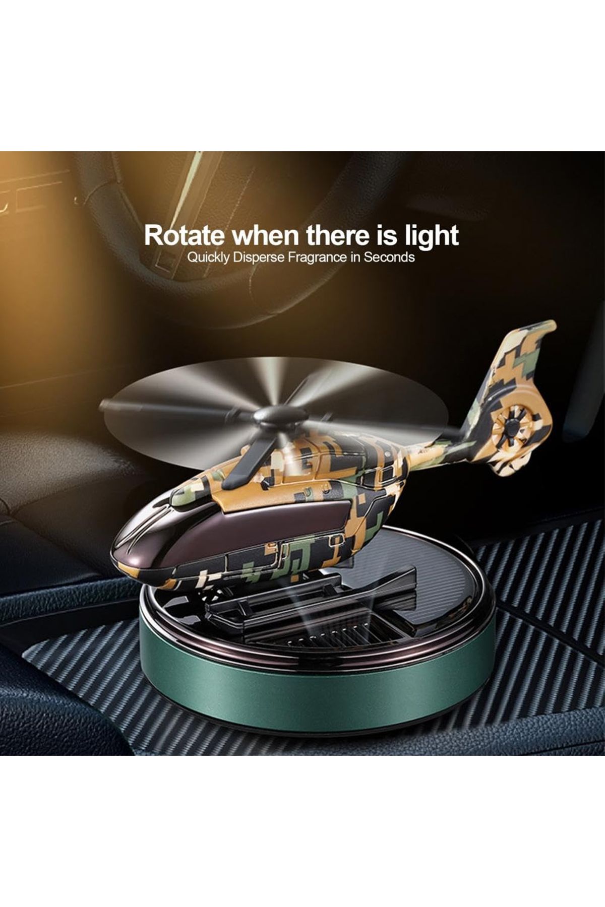 Generic-Solar-Powered Helicopter Car Air Freshener – Rotating Aromatherapy Diffuser with Copper Motor 6