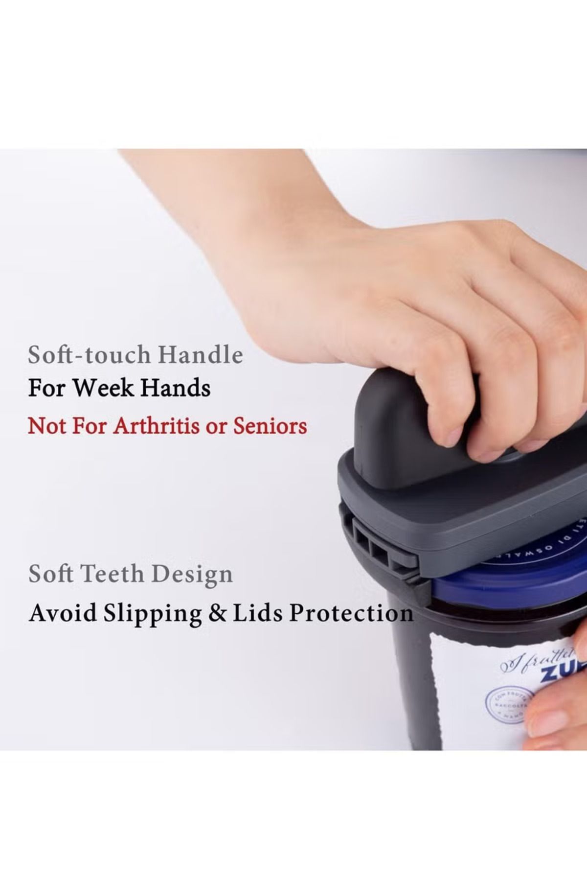 COOYA-Adjustable Jar Opener for Weak Hands, with Non-scratch Rubber Soft-touch Handle Can Opener, Black 3