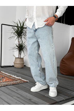 BYBASICMAN Buz Mavisi Yıkamalı Baggy Jean KE-343/344/348/349