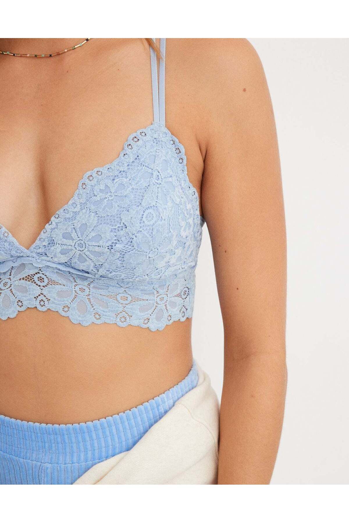 AMERICAN EAGLE-حمالة صدر مثلثة مبطنة من الدانتيل من Aerie Snowday 3