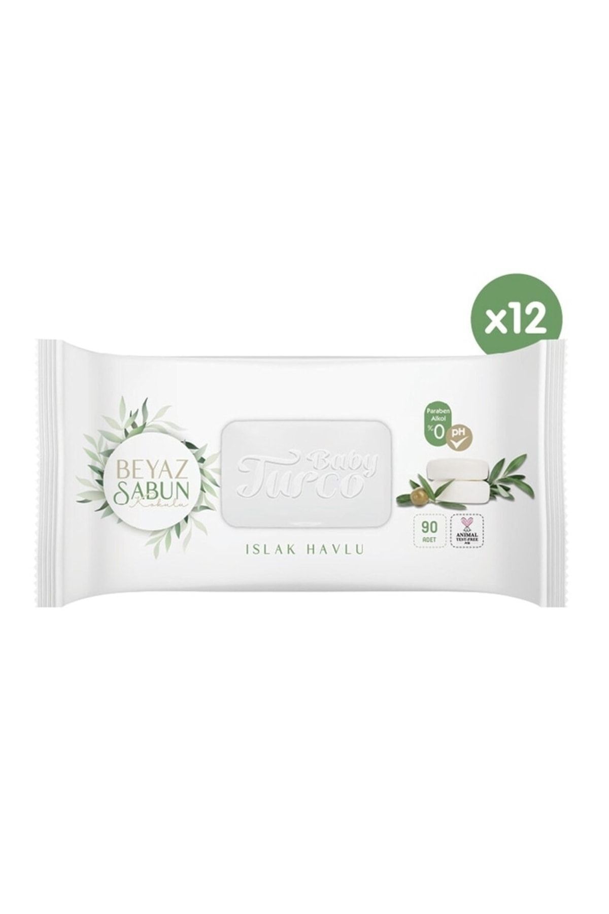 Baby Turco 12 Adet Beyaz Sabun Kokulu Islak Havlu 90'lı fotoğrafı 4 (önizleme)