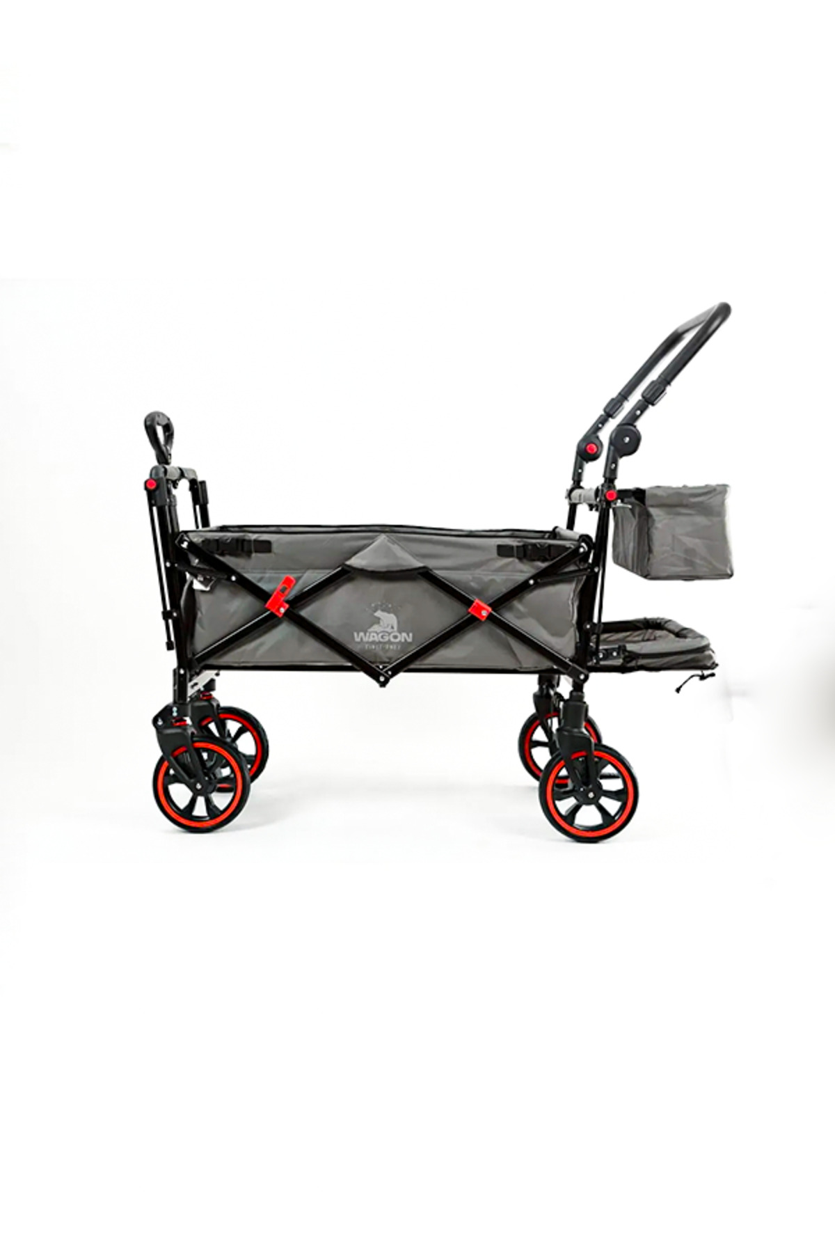 Wagon Çift Yönlü Premium Bebek Arabası Gri fotoğrafı 7 (önizleme)