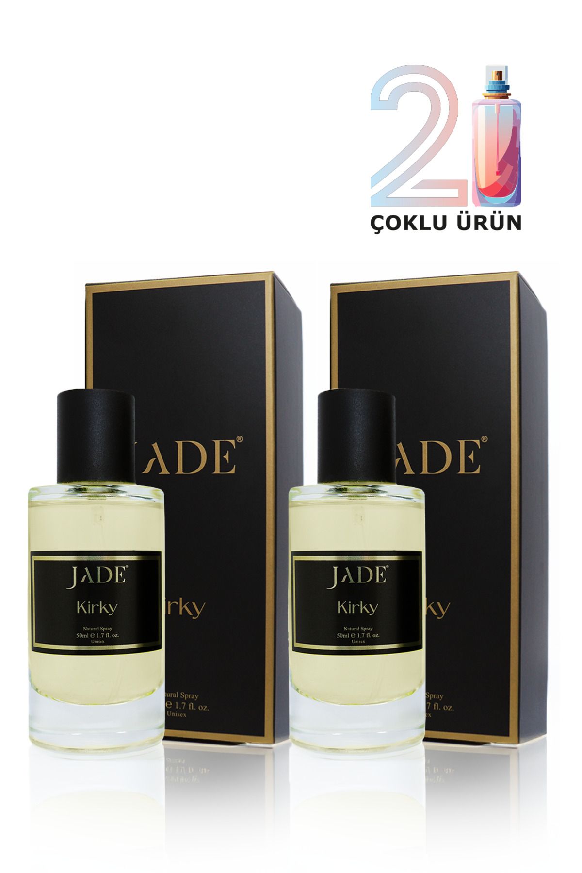 JADE Kirky | Şekerli Unisex Parfüm, 50ml, EDC, 2'li Ürün