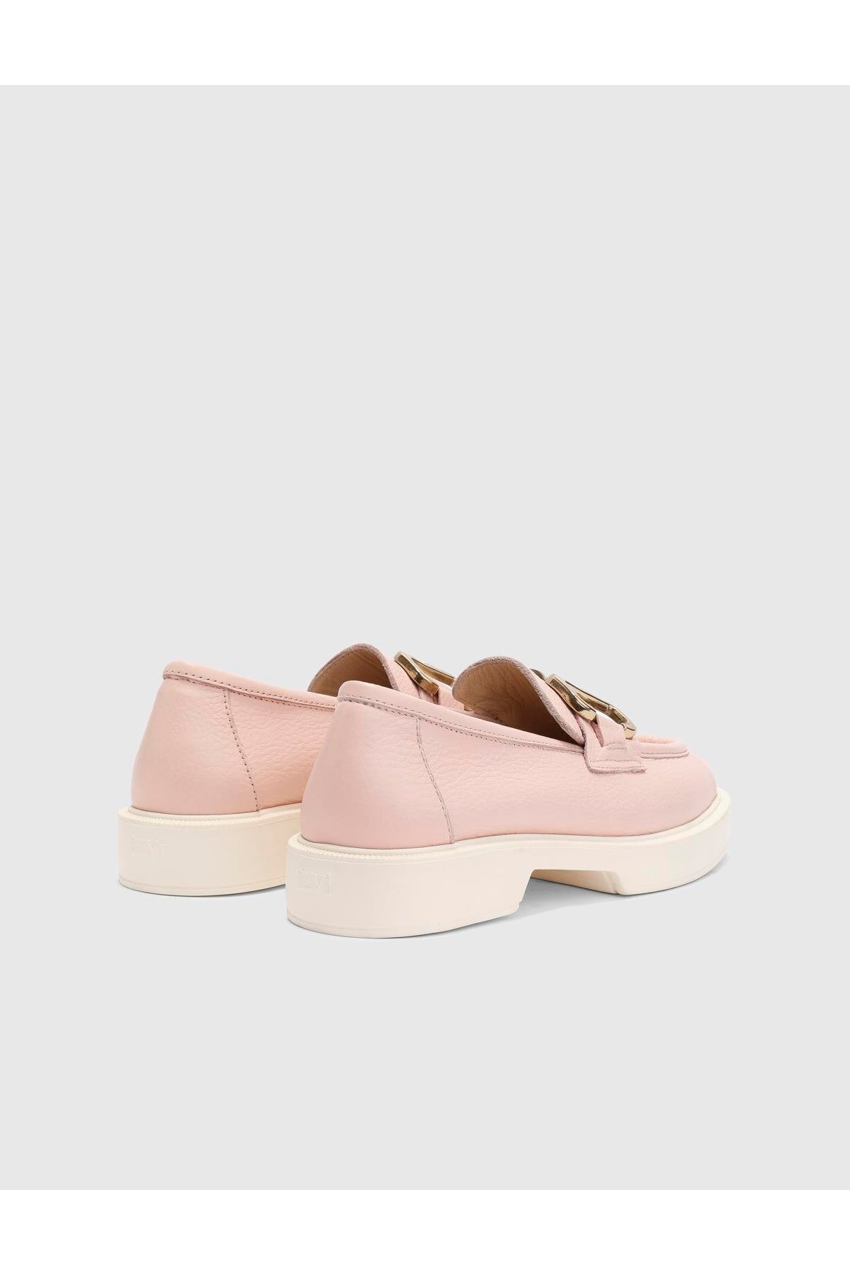 İLVİ-Denisa Genuine Leather Women's Pink Loafer Shoes 4