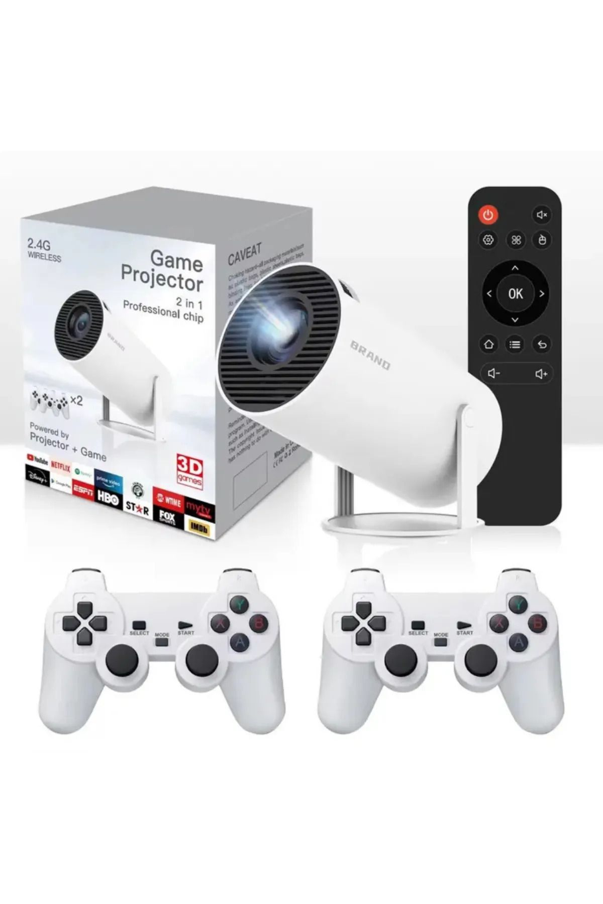 instatech 4K Wireless Powered Projector + Game 2 in1 Professional M300 MAX