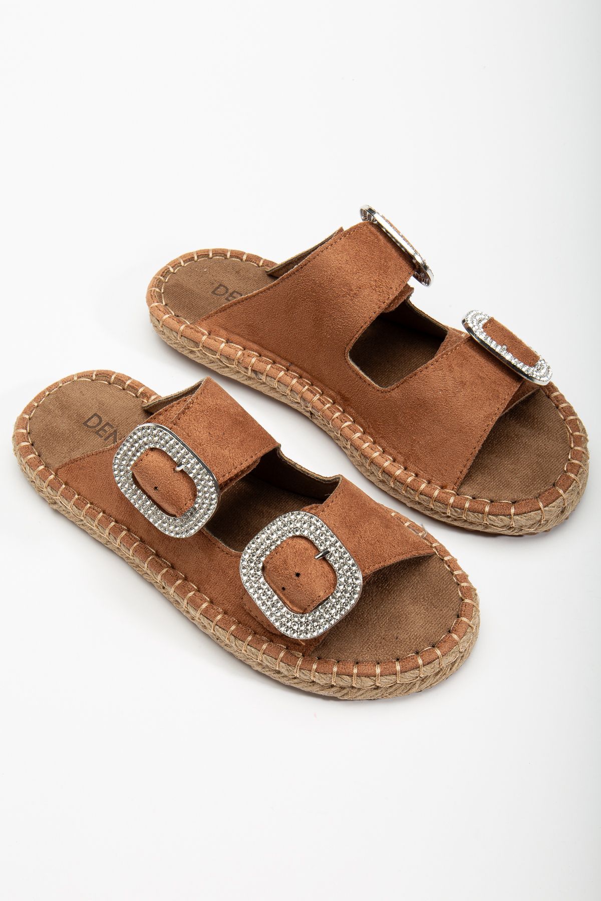 DENORA-Maro maro mat piele intoarsa talpa groasa banda de piatra espadrille talpa paie papuci pantofi 1