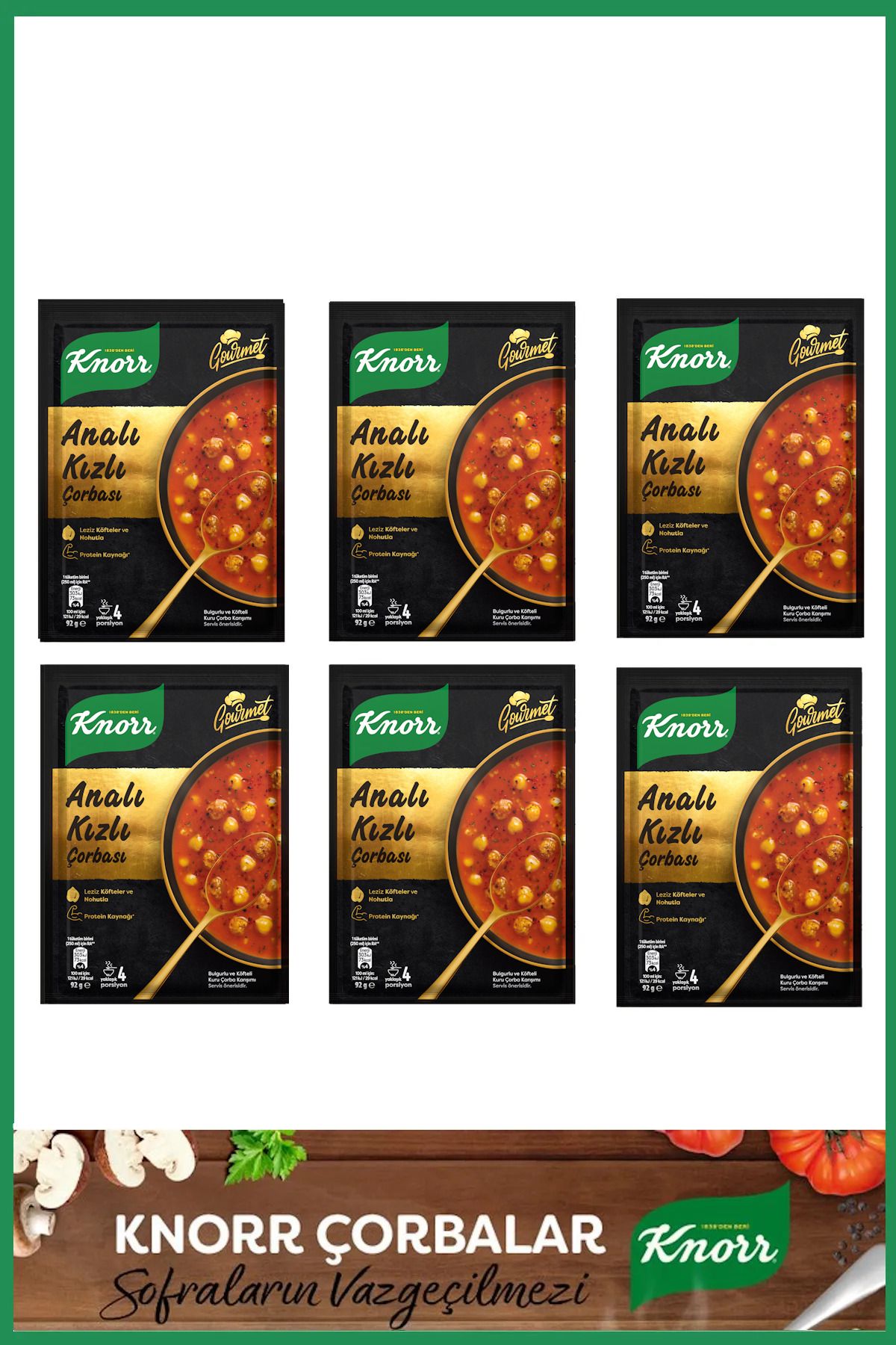 Knorr Gurme Analı Kızlı Çorbası 70 gr x 6 Adet