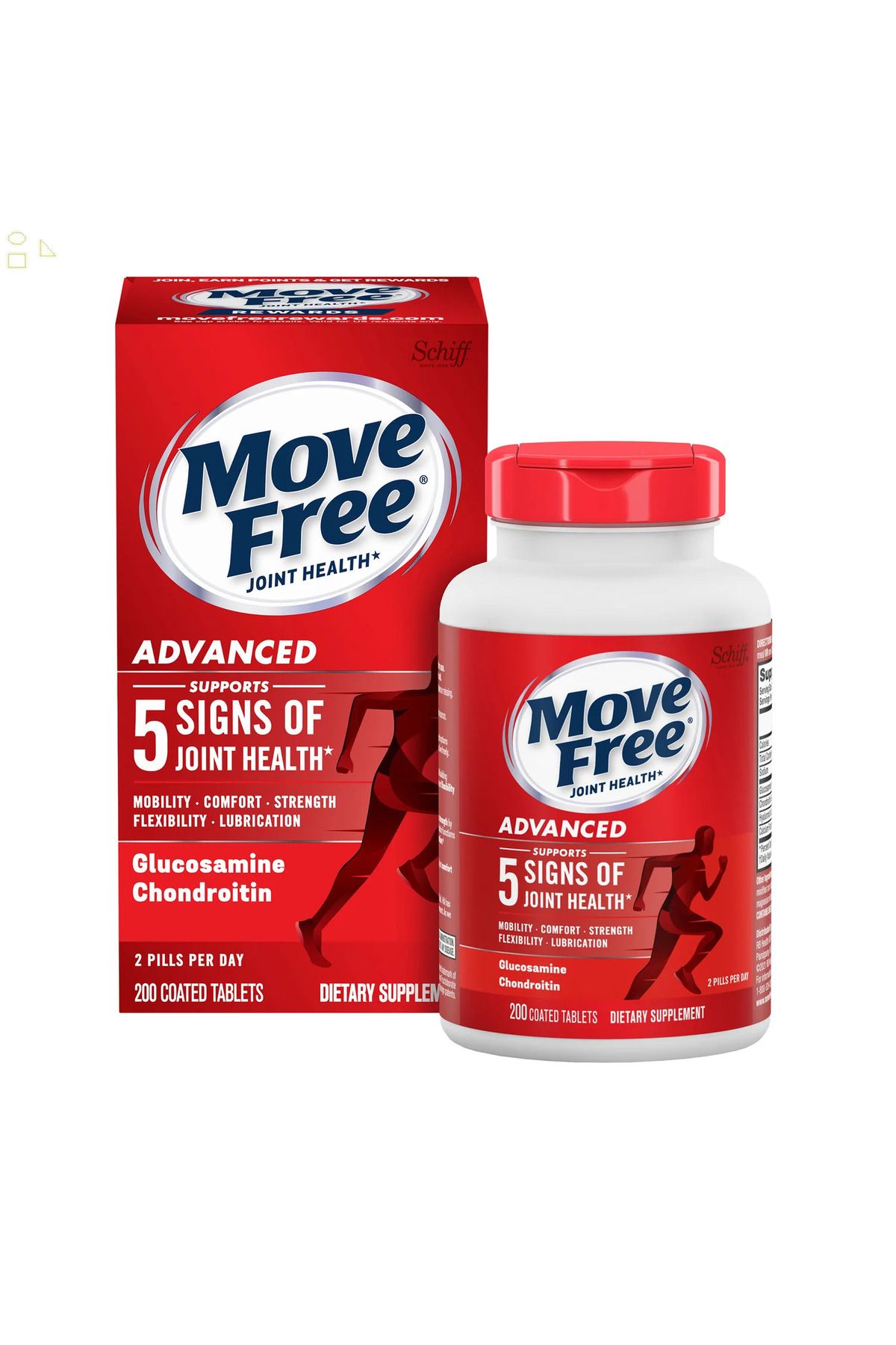 move free Advanced Glucosamine Chondroitin + Calcium Fructoborate 200 Tablets