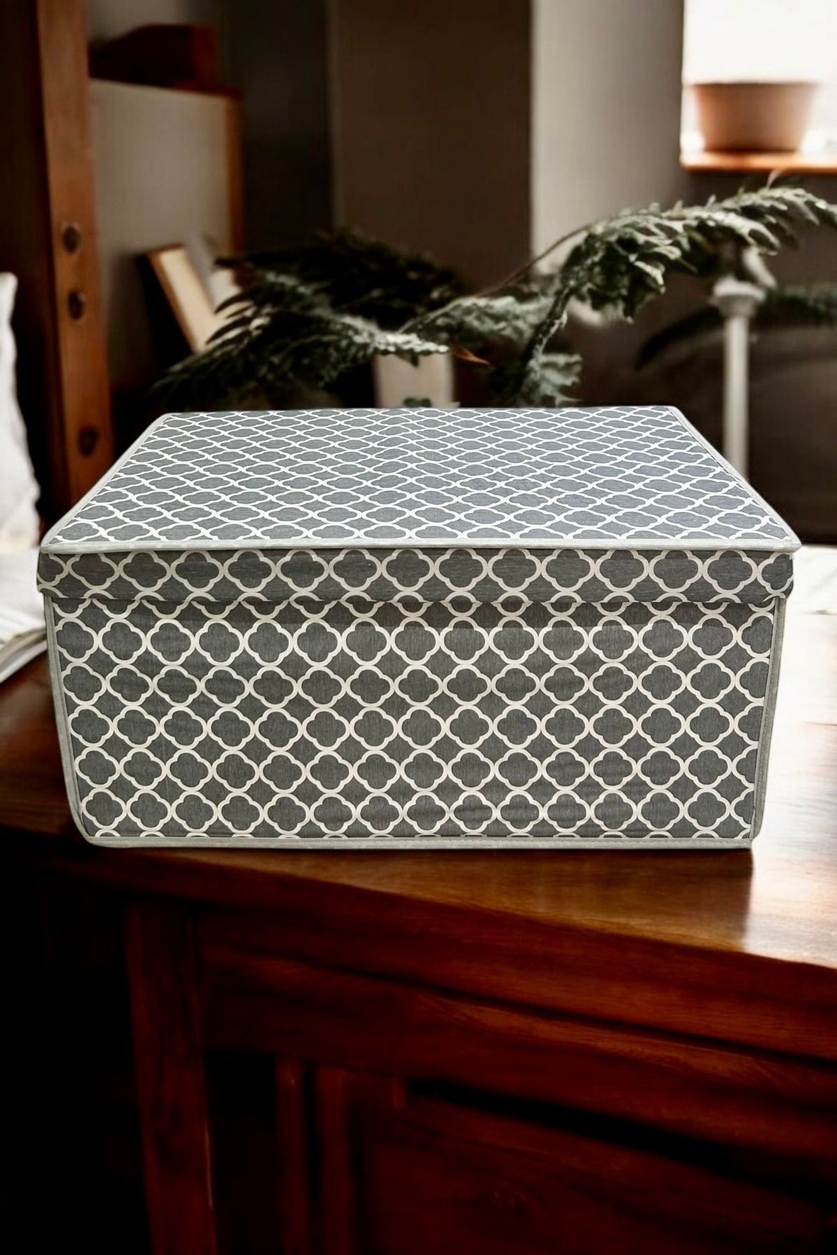 VAYBE-Mega Multi-Purpose Storage Box, Box Storage, Box, Organizer, Toy Box Gray Chain Pattern 40x60x30 3