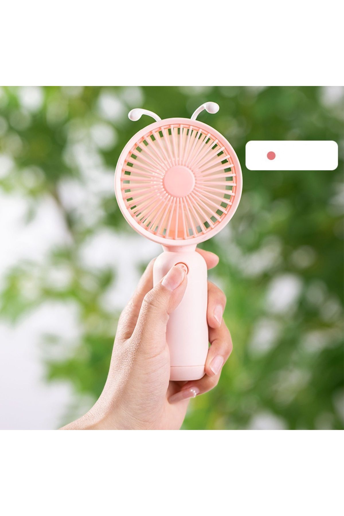 Livava Kulaklı Mini Fan, Usb li ve Şarj Edilebilir, Pembe, 19x8