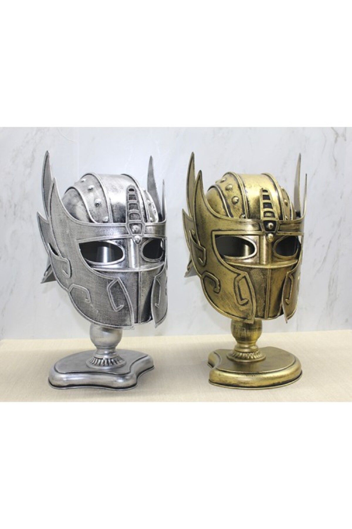 Mu Art Ahşap Metal Dekoratif Miğfer Model 3