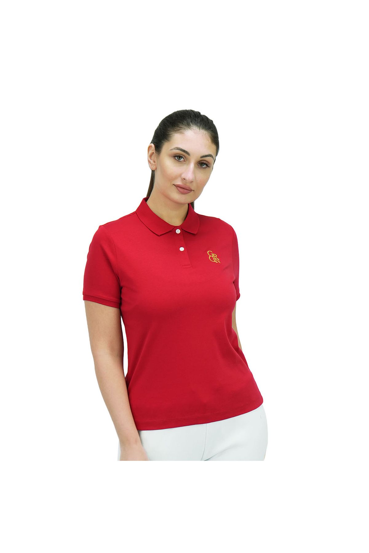Giordano-Women's Classic Slim Fit Embroidery Liquid Touch Solid Polo 1