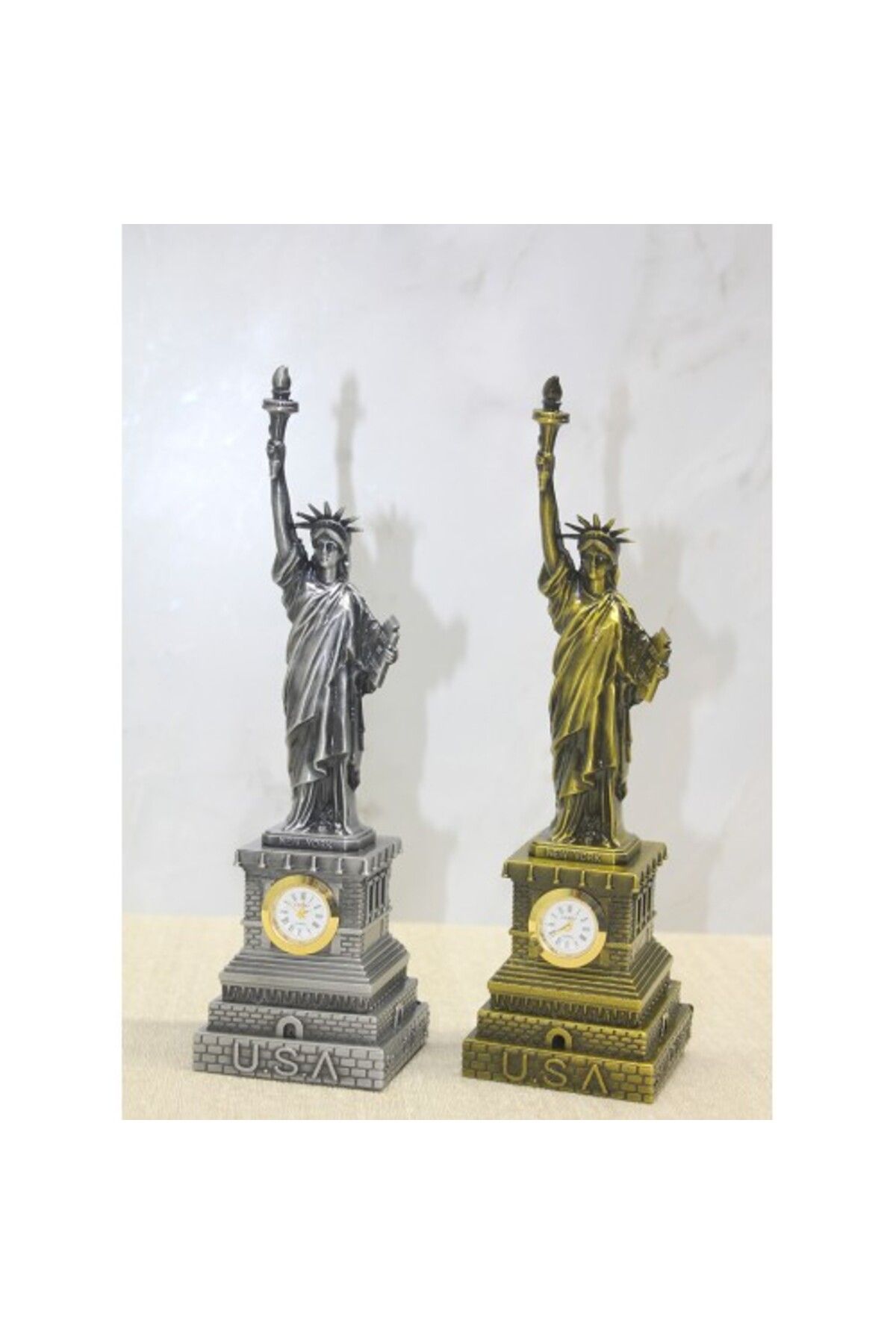 Mu Art Ahşap Metal Saatli Özgürlük Anıtı