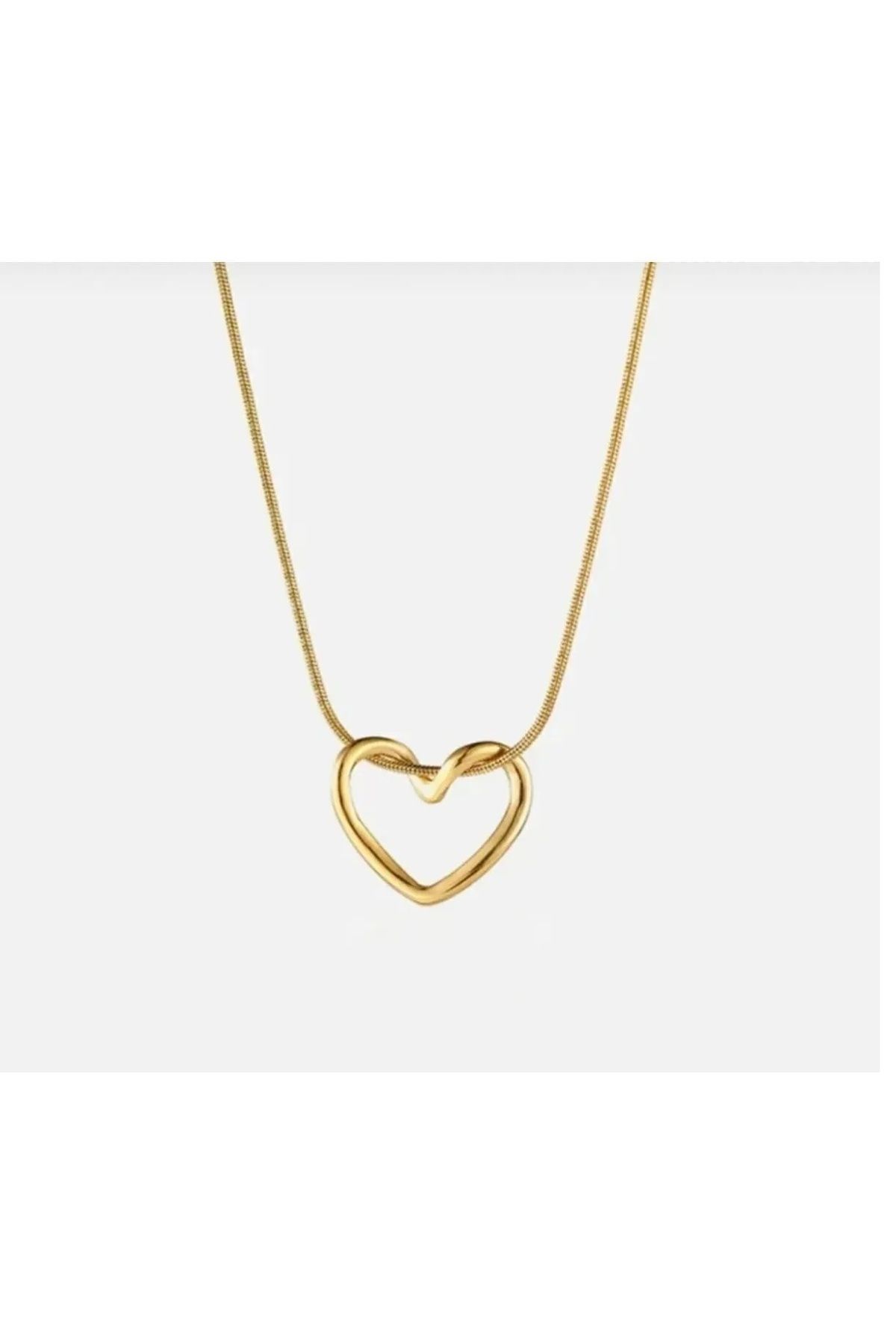 Karen Jewelry Çelik Valentine’s Düğüm Kalp Kolye İçi Boş Kalp Silver