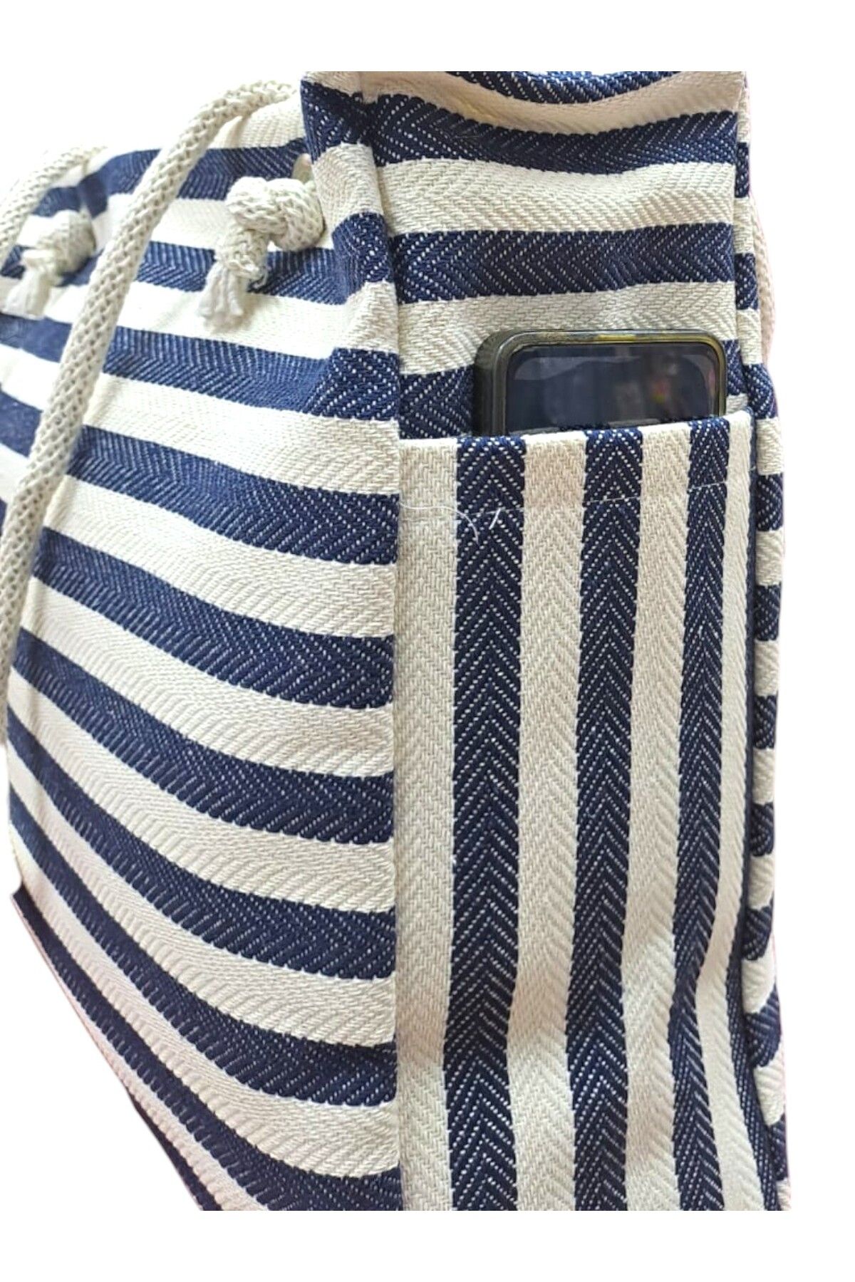 Tosyalı Burak Bebe-Large Size Beach Bag, Picnic & Handle Bag with Rope & Zipper Double Pocket 2