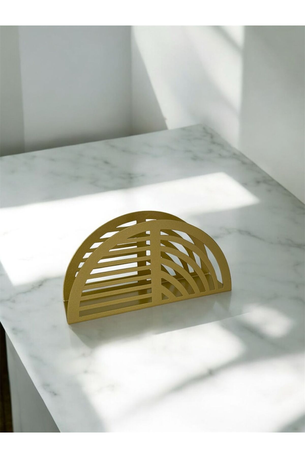 Decoramo Home-Metal Napkin Holder Gold Oval Gold Desktop Napkin Holder 2