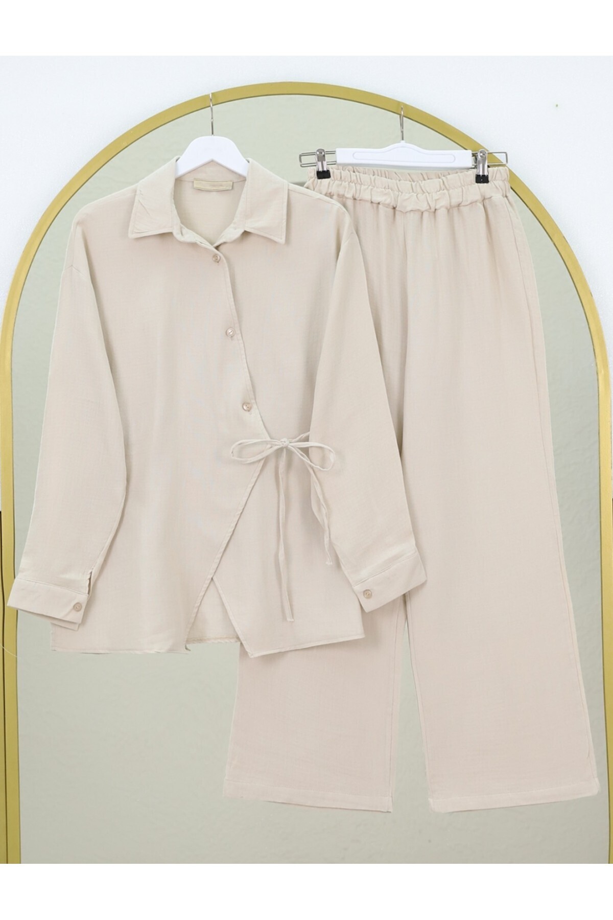 Modamorfo-Cross Buttoned Double Tie Muslin Suit Stones 1