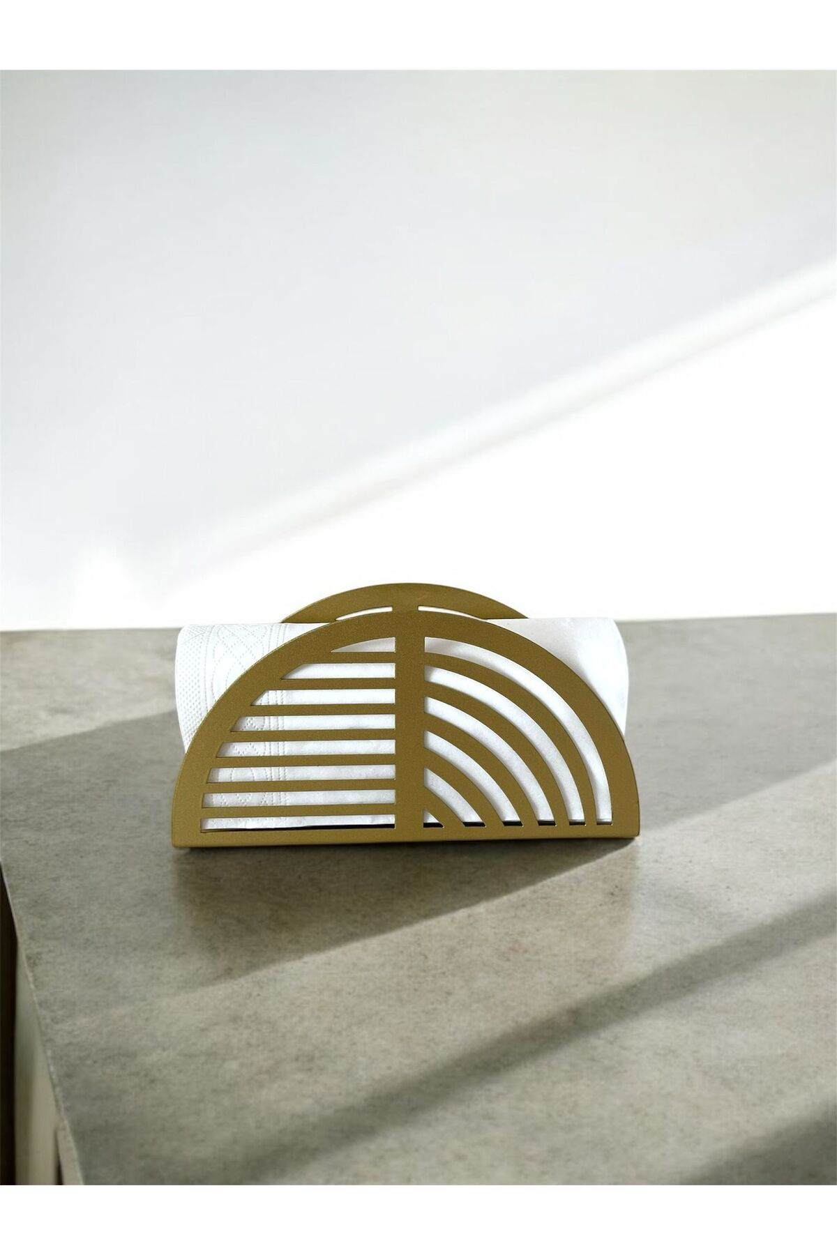 Decoramo Home-Metal Napkin Holder Gold Oval Gold Desktop Napkin Holder 4