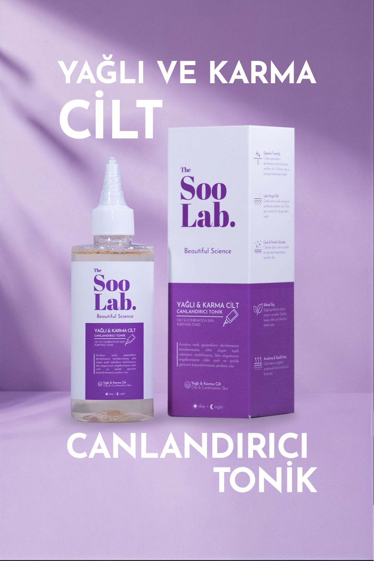 The Soo Lab Yağlı ve Karma Ciltler için Canlandırıcı Tonik | Panthenol, Allantoin, Centella, Aloe Vera | 200 ml