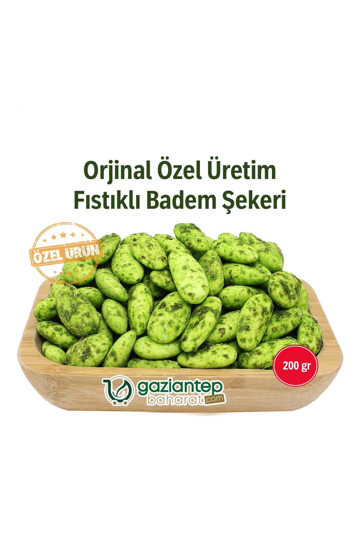 Gaziantep Baharat Antep Fıstıklı Badem Şekeri 200gr