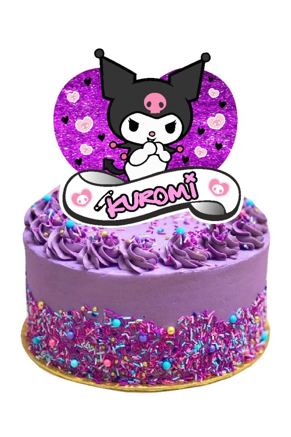 Masal Şekerleme-Kuromi 8Th Birthday Banner Set with Cake Decoration Also Included 4