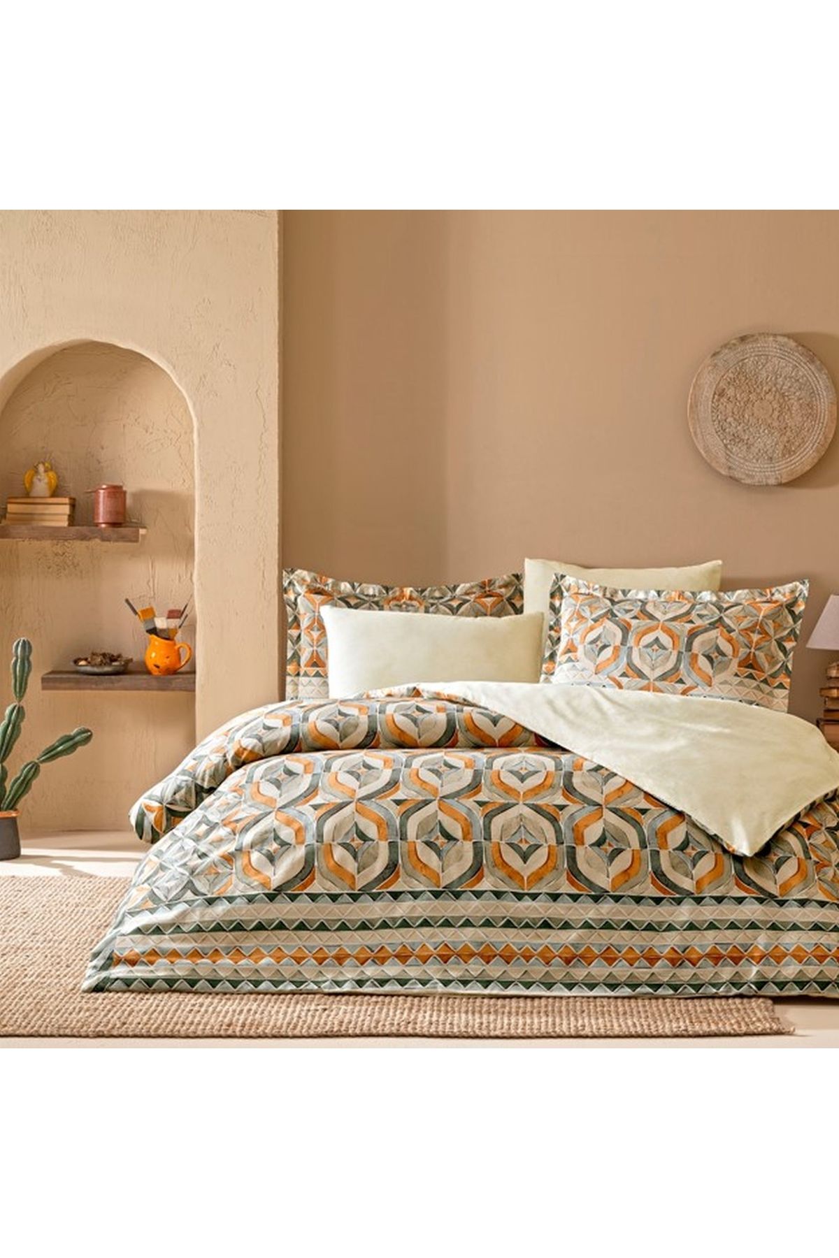 Linens Sc Fresnel Nevresim Takımı Çift Kişilik Turuncu
