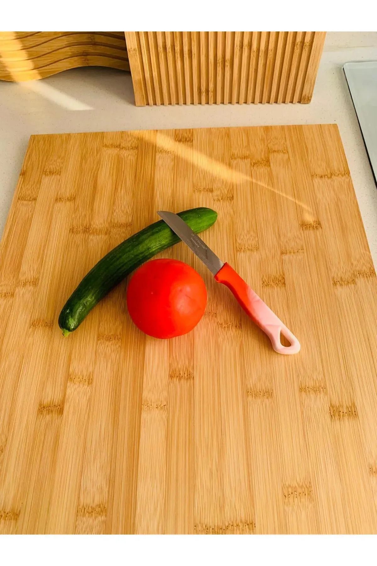 STFAST-Bamboo Cutting Board with Large Size Edge, Dough Rolling and Countertop Non-Slip 5