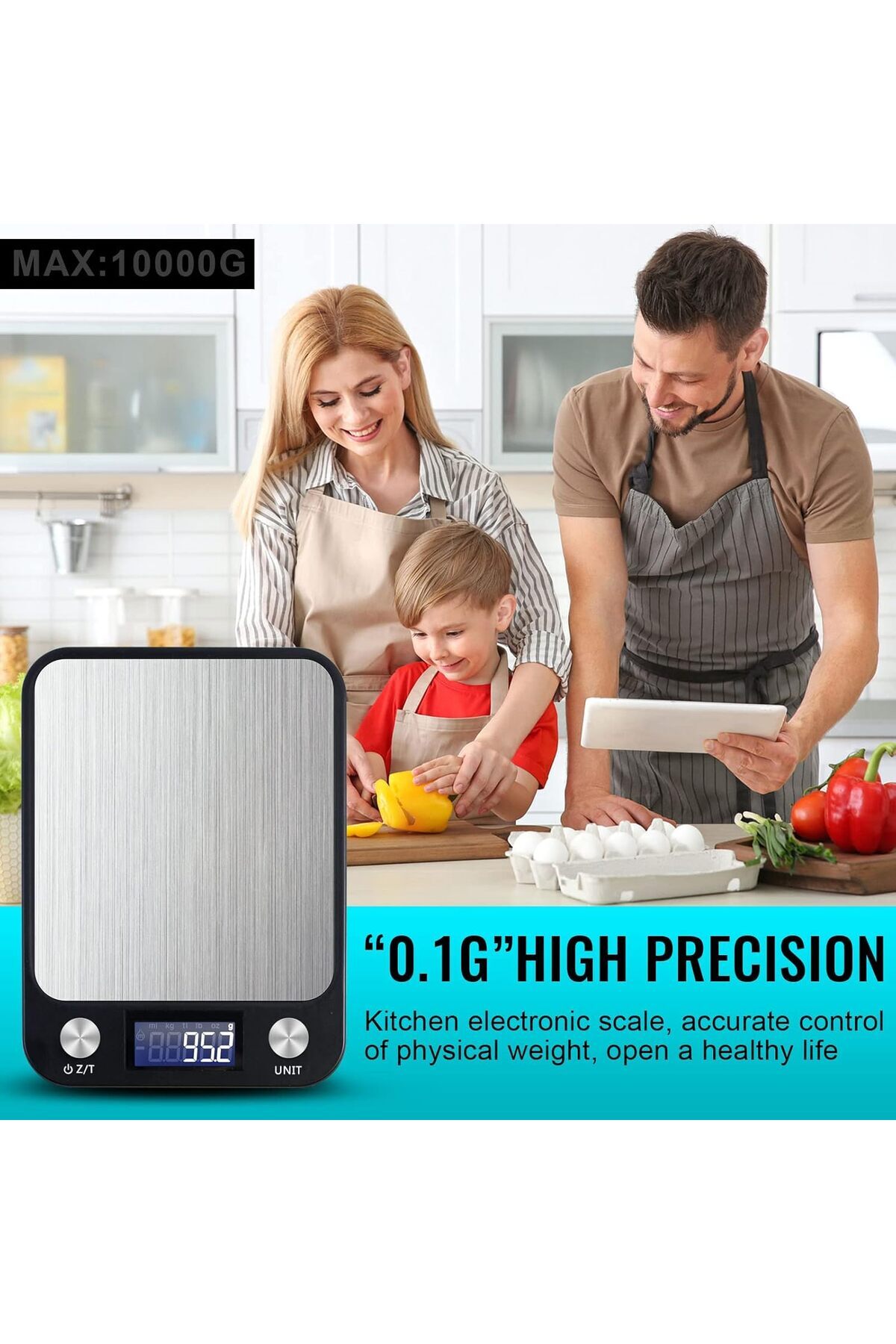 Buy and Bill-Digital Kitchen Scale Multifunction Food Scale, Touch Button, Ultra Slim with Large LCD Display 6
