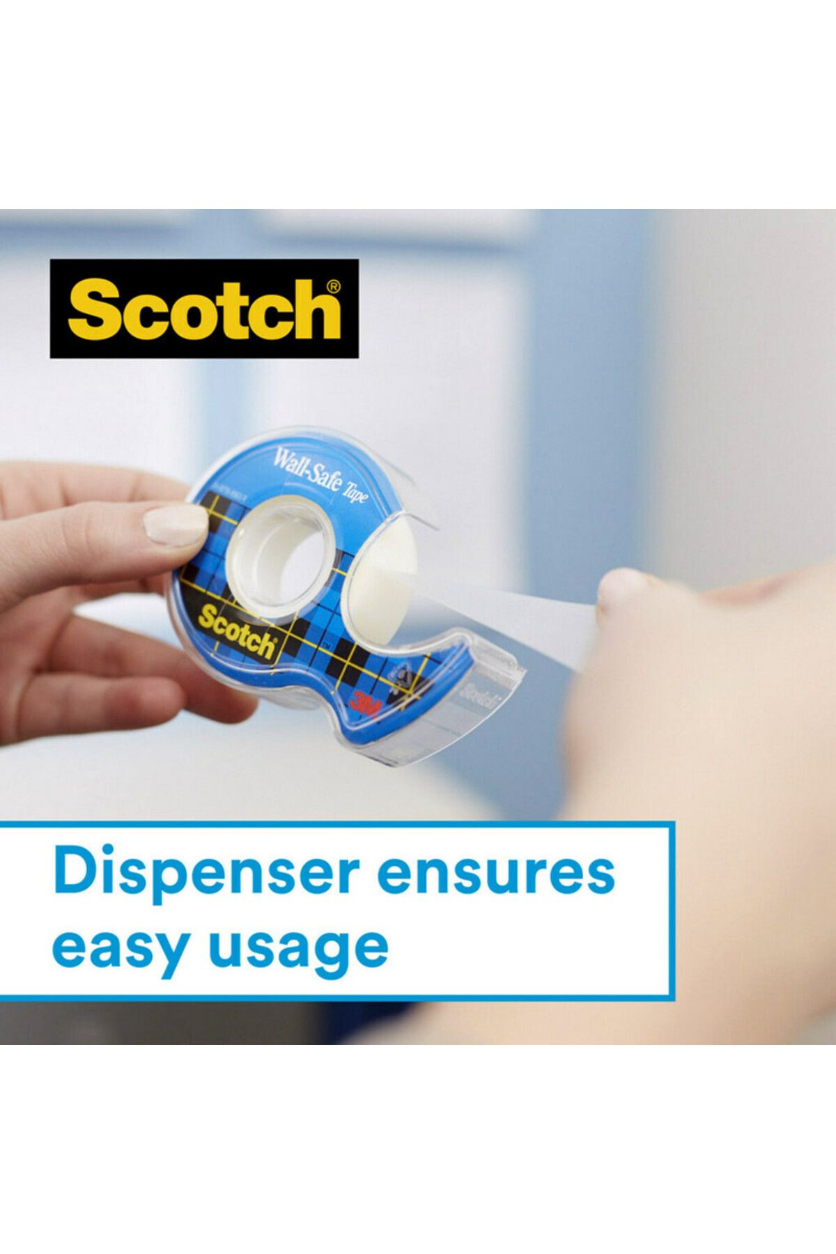 Scotch-® Wall-Safe Tape, 183, 3/4 in x 650 in (19 mm x 16.5 m) 2