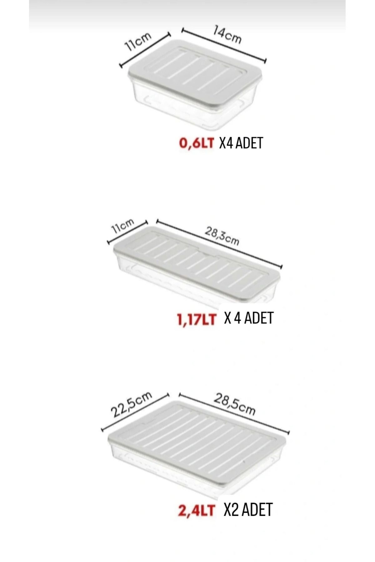 VİZYON-Refrigerator Organizer Set Fridge Organizer Storage Container Diffuse Compatible Storage Container 3