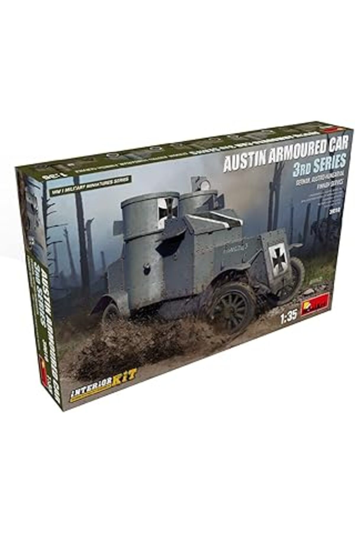 Mu Art Ahşap Miniart 39010 1:35 Austin Zırhlı Araba 3. Seri: Alman, Avusturya Macaristan, Fin Servisi. Interior