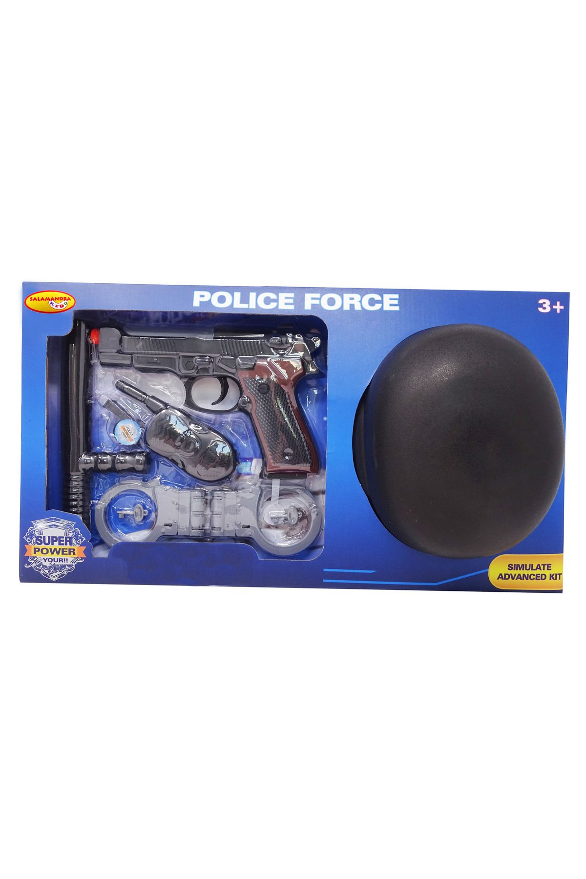Salamandra Set Politie Cu Pistol, Casca, Baston, Catuse, Fluier Si Statie, 6 Piese - One Size