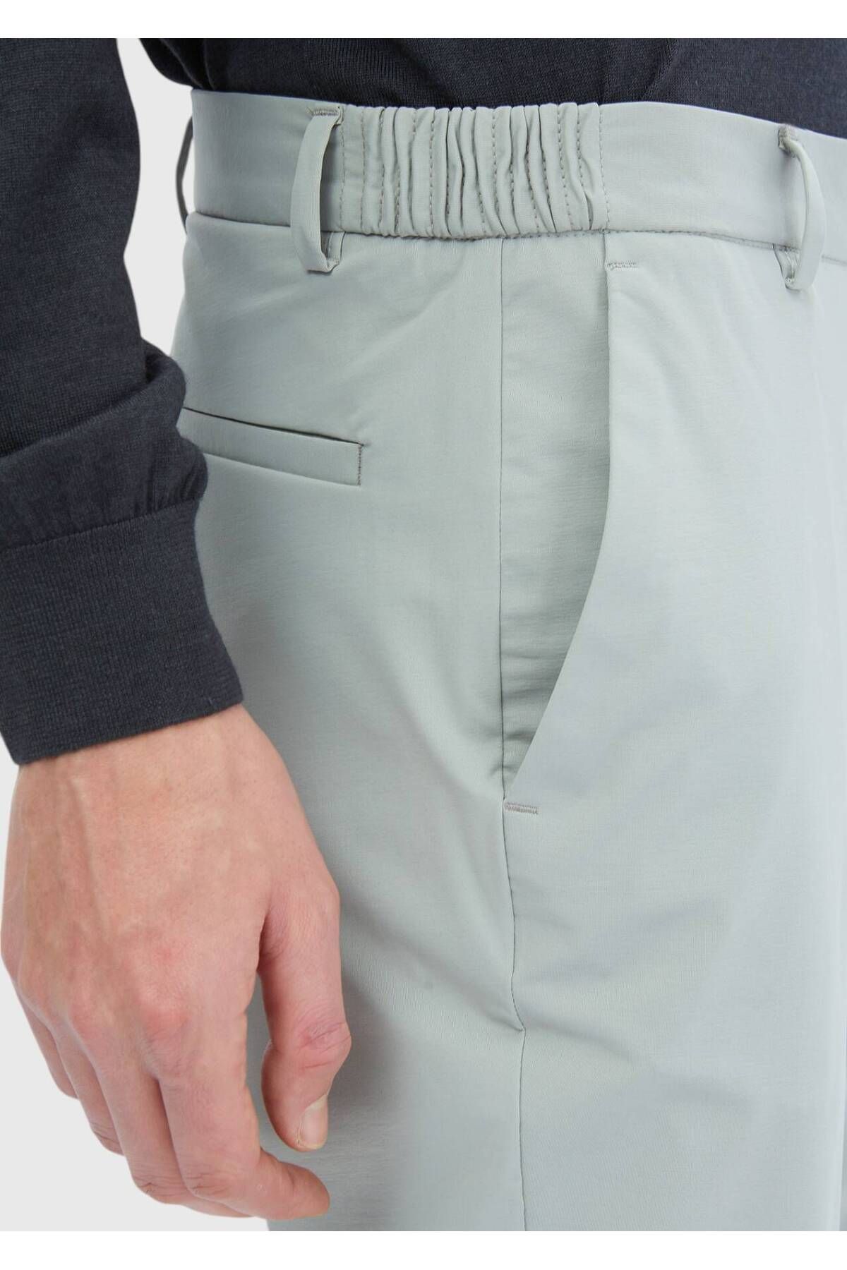 Ramsey-Μπεζ ίσιο πλεκτό παντελόνι Jogging Fit Casual 3