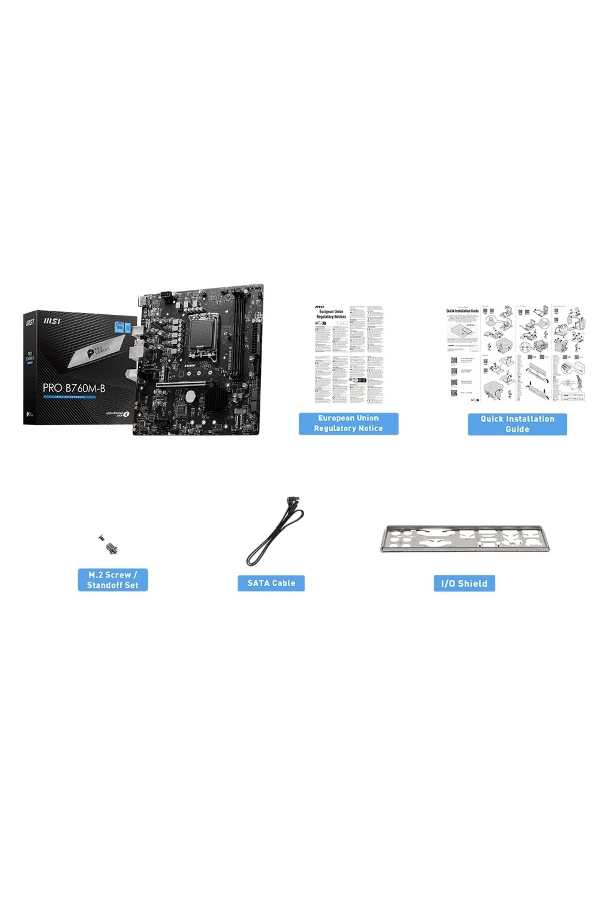 MSI-Pro B760M-B Ddr4 4800Mhz (Oc) M.2 1700P Matx Motherboard 7