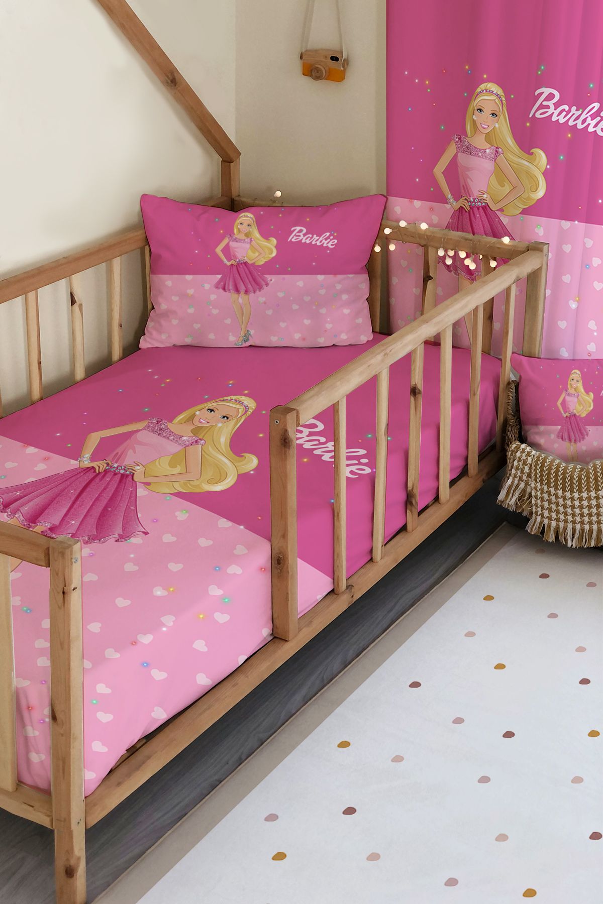 milroma MİLROMA Prenses Desen Kadife Doku Bebek ve Çocuk Yatak Örtüsü  Pembe