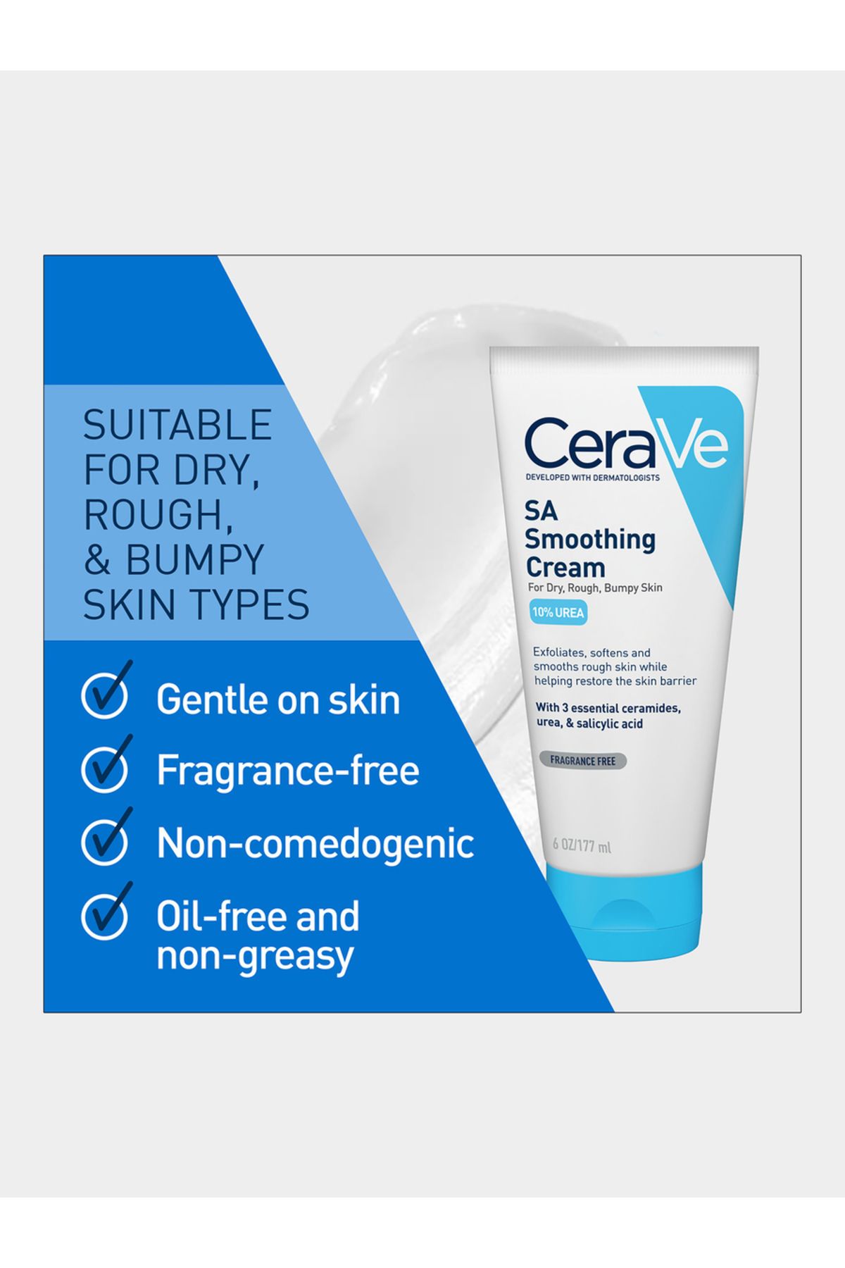 CeraVe-SA Smoothing Cream For Dry, Rough, Bumpy Skin, 177ml 2