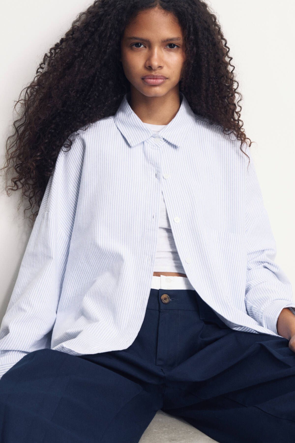 Pull & Bear-Striped shirt with pocket 1