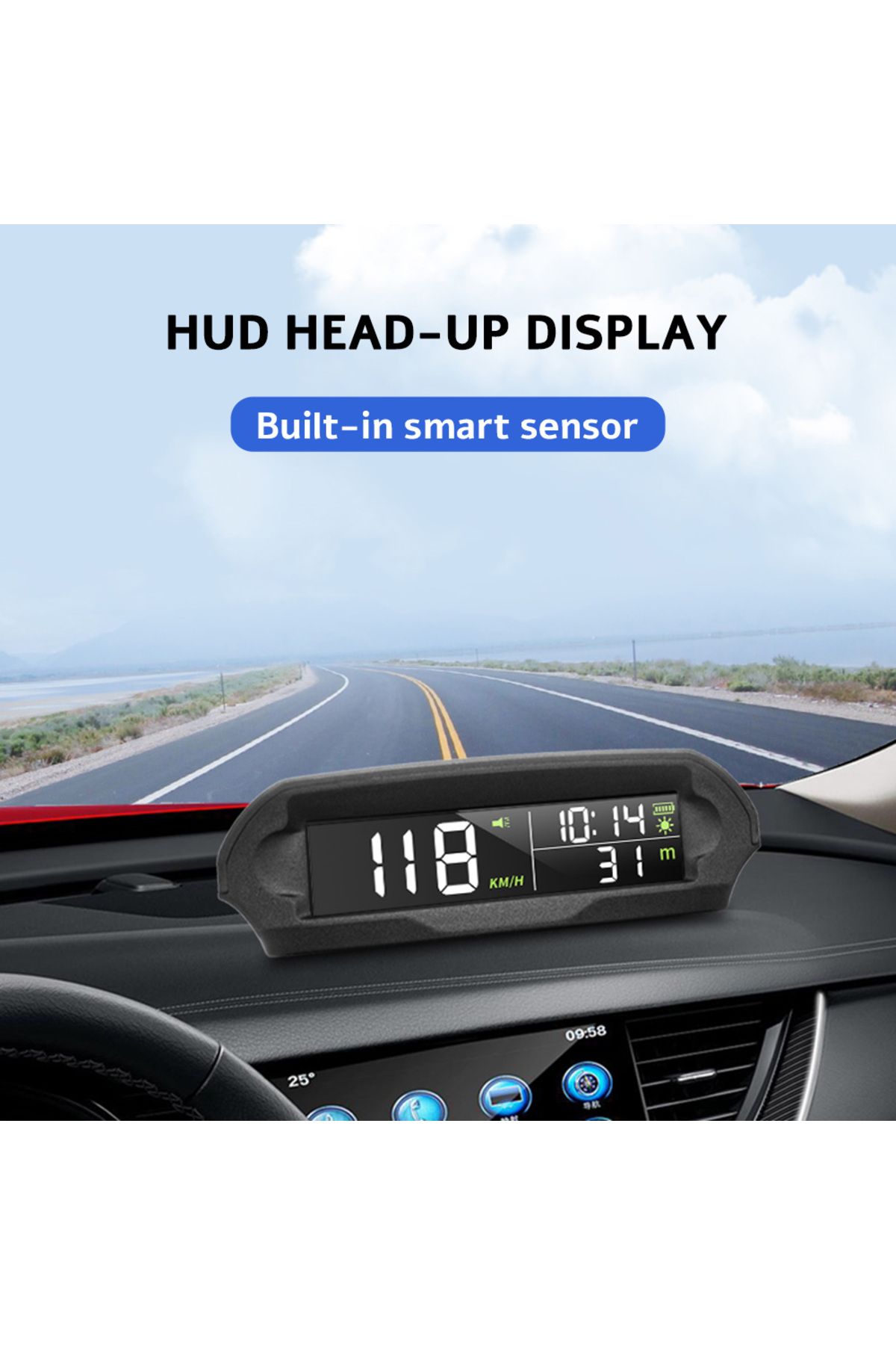 MAIMEIMI-GPS Head Up Display Solar Digital Car Speedometer With Temperature/Altitude Over-Speed Fatigued D... 2