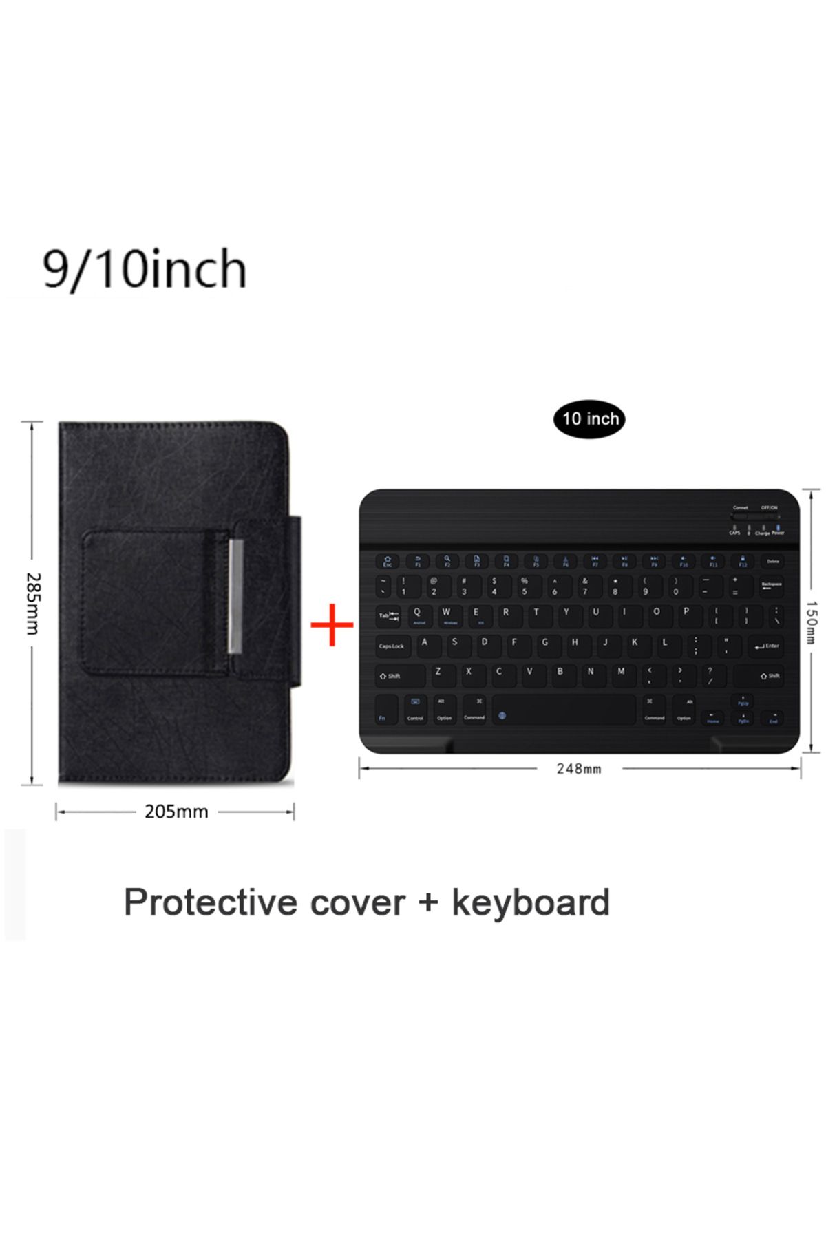 Choice-10 in Keyboard Case Universal Wireless Bluetooth Keyboard with Leather Case Stand Cover for iPad 7 8 1