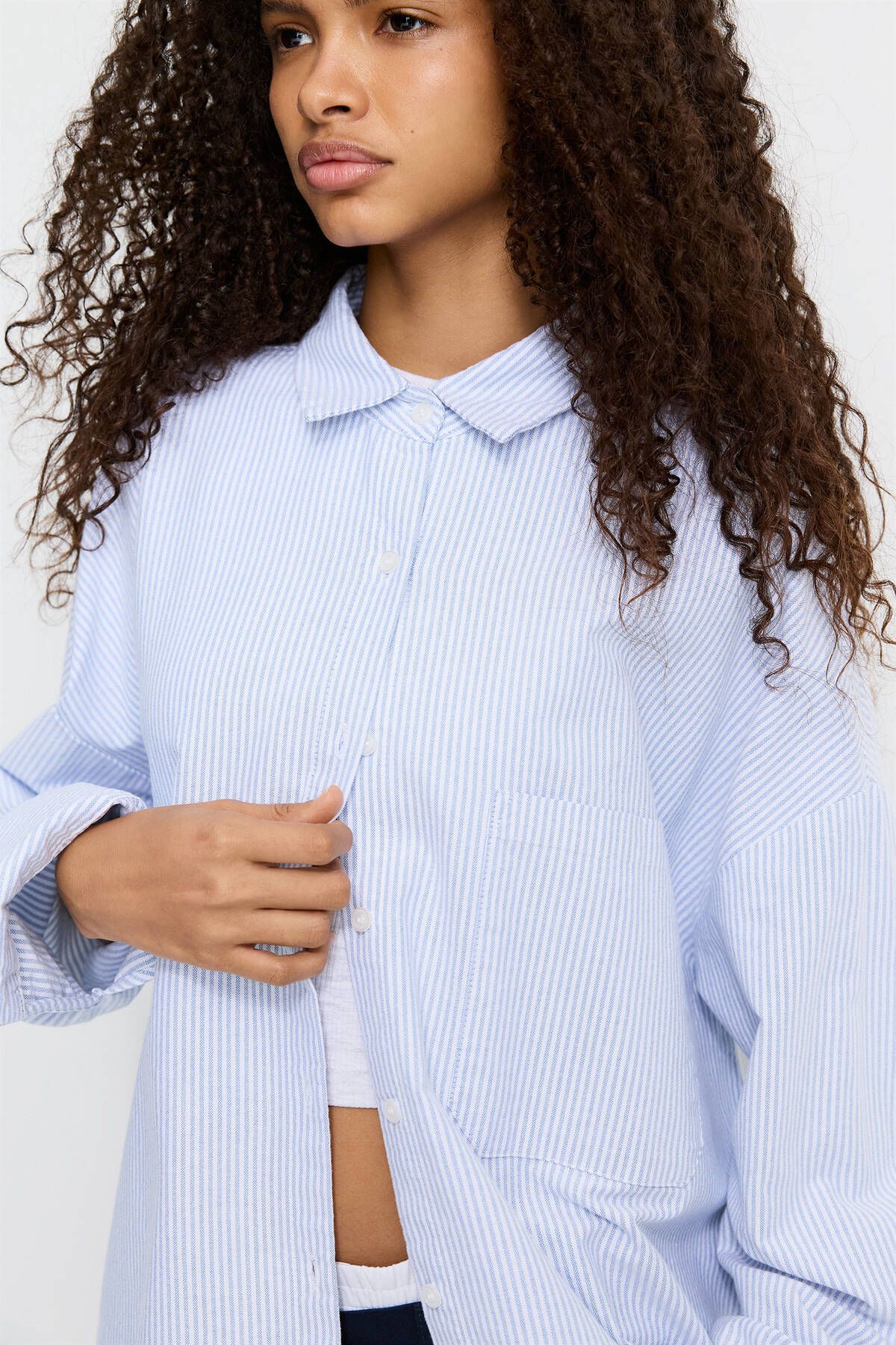 Pull & Bear-Striped shirt with pocket 5