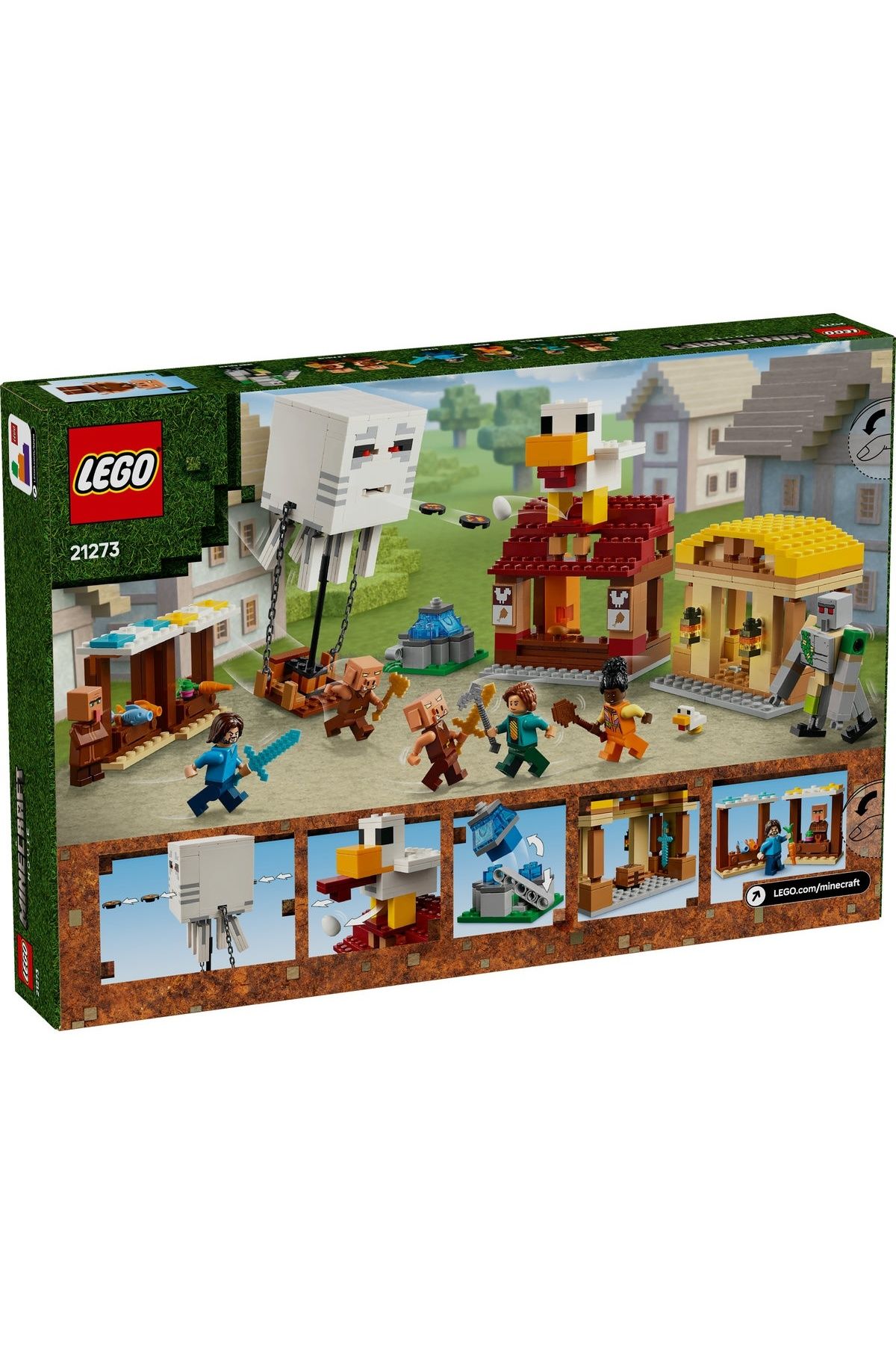 LEGO-LEGO Minecraft Set - Ghast Balloon Attack on the Village (21273) 2