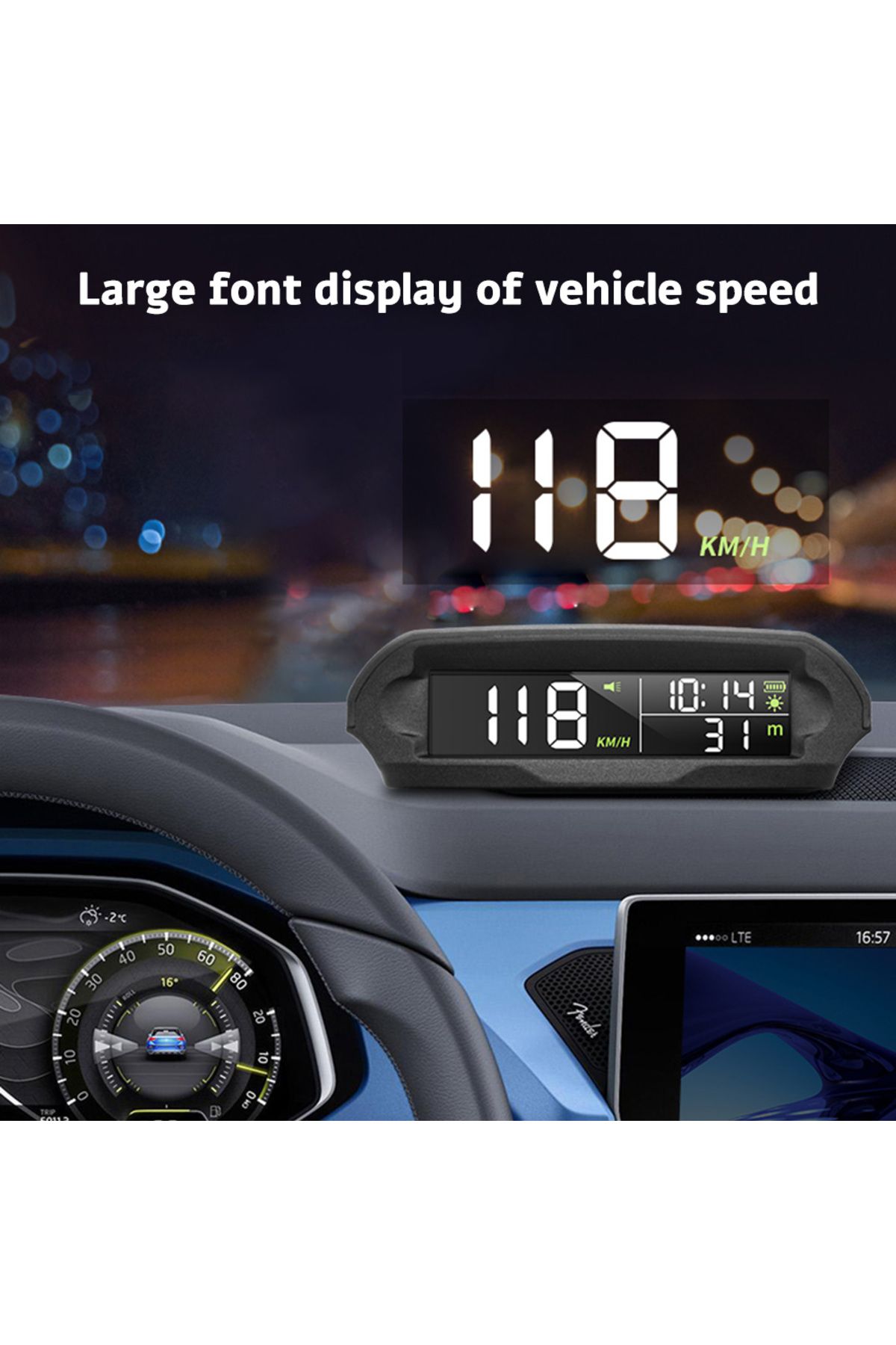 MAIMEIMI-GPS Head Up Display Solar Digital Car Speedometer With Temperature/Altitude Over-Speed Fatigued D... 4
