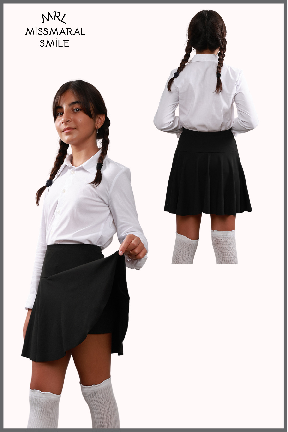 missmaral-Fusta scurtă neagră JR - Fusta pantaloni scurți de tenis pentru sport și uz zilnic cu jambiere în interior 4