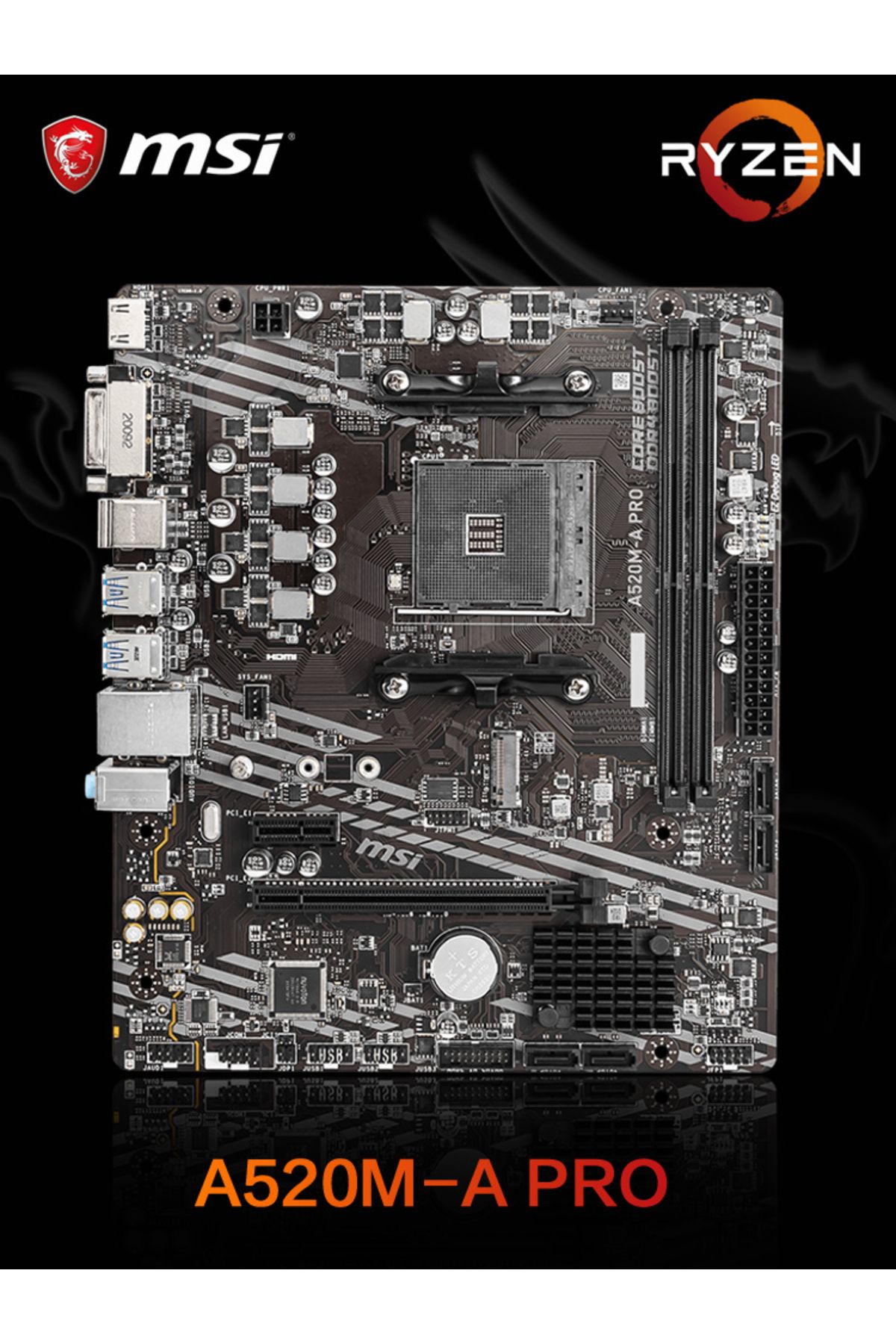 Choice-اللوحات الأم MSI AMD A520M-A PRO تدعم اللوحة الأم Ryzen CPU R3 R5 R7 5000 & 3000 Series 7