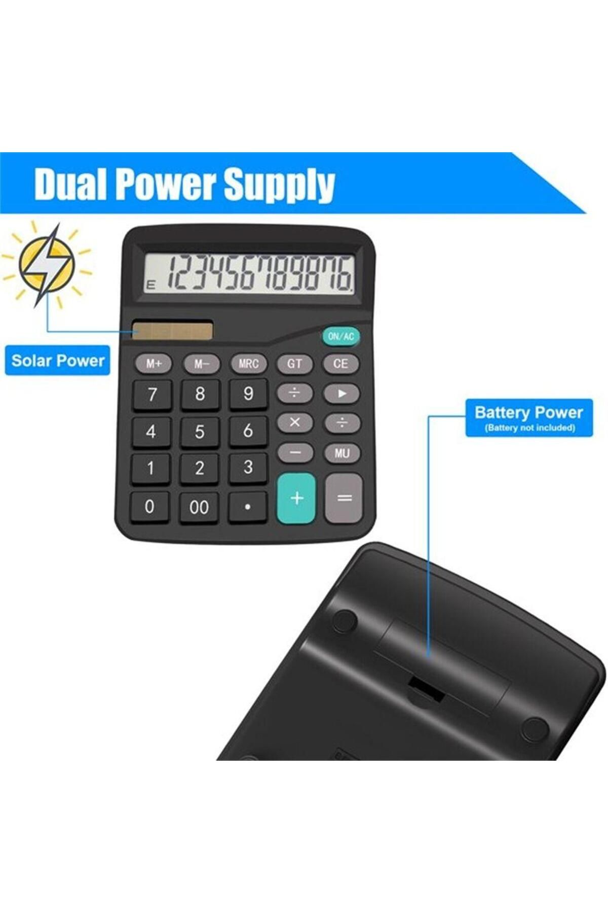 DITIPOO-Solar/Battery Electronic Desk Calculator Extra Large Display Business 12 Digit 3