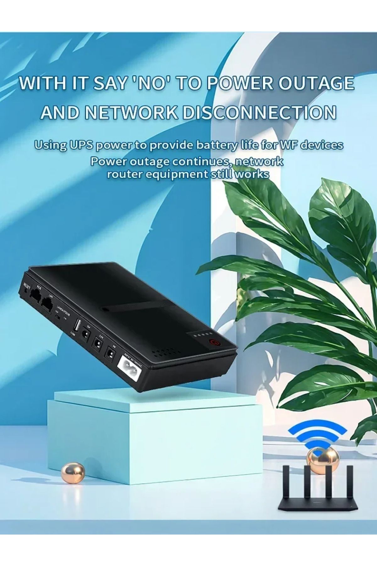 PINTUDY-Mini UPS Router Optical Cat Adapter Uninterruptible Power Supply DC Backup Power AC 110V 220V To ... 7