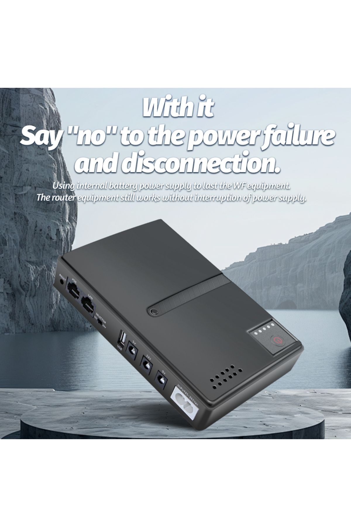 PINTUDY-Mini UPS Router Optical Cat Adapter Uninterruptible Power Supply DC Backup Power AC 110V 220V To ... 5