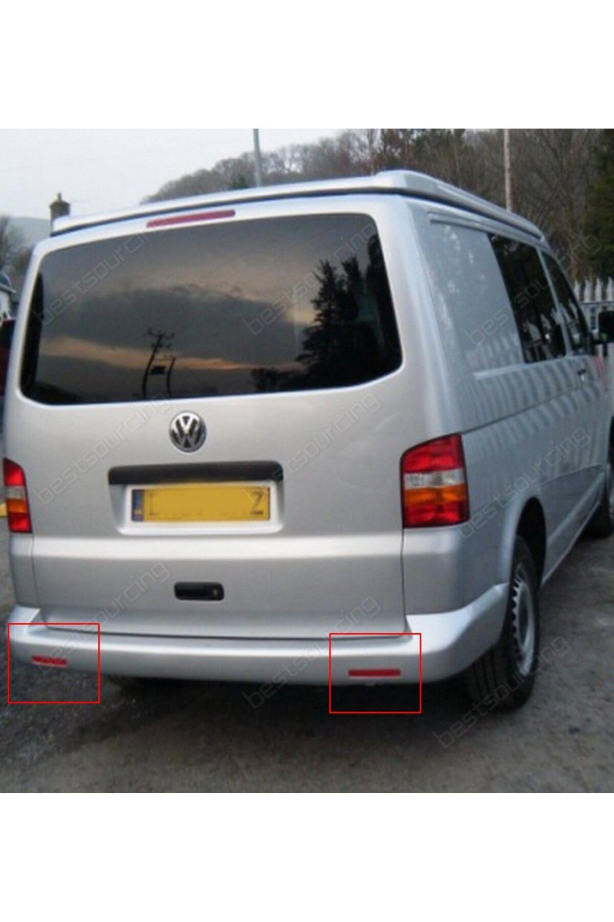 Choice-ANGRONG 2x Red Rear Bumper Reflector Light Left Right For VW Transporter T5 2003-11 Multivan 5